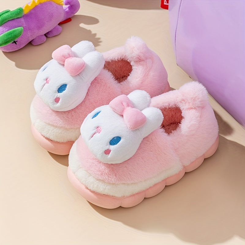 Furry House Shoes for Girls Soft Non-Slip Winter Walking Shoes