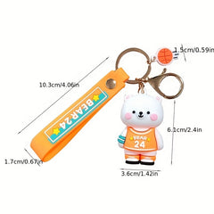 Doll Jersey Bear No 24 Keychain For Girls