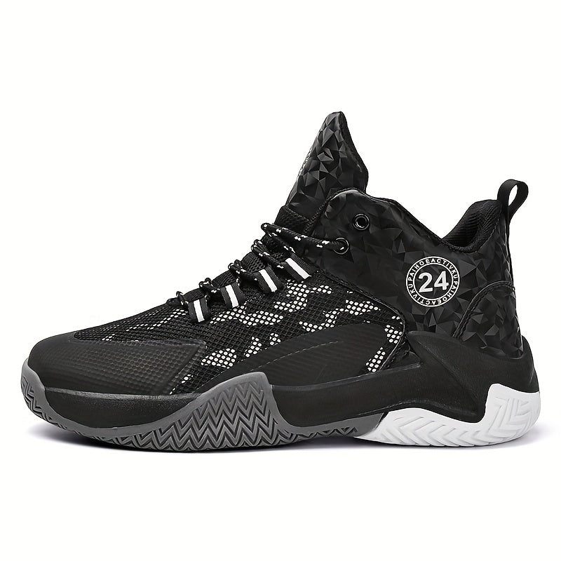 Men's High Top Basketball Shoes Comfy Breathable Non Slip Sneakers