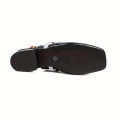 Low Heel Mary Jane Square Toe Slingback Shoes
