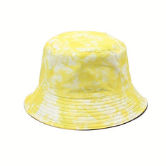Unisex Tie Dye Large Brimmed Sunshade Bucket Hat for Outdoor Vacation Travel
