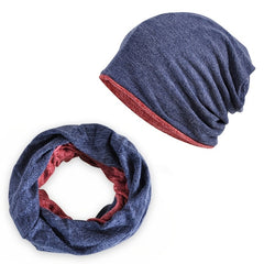 Slouch Sports Knitted Beanie Cap Headscarf 2 In 1 Winter Hat