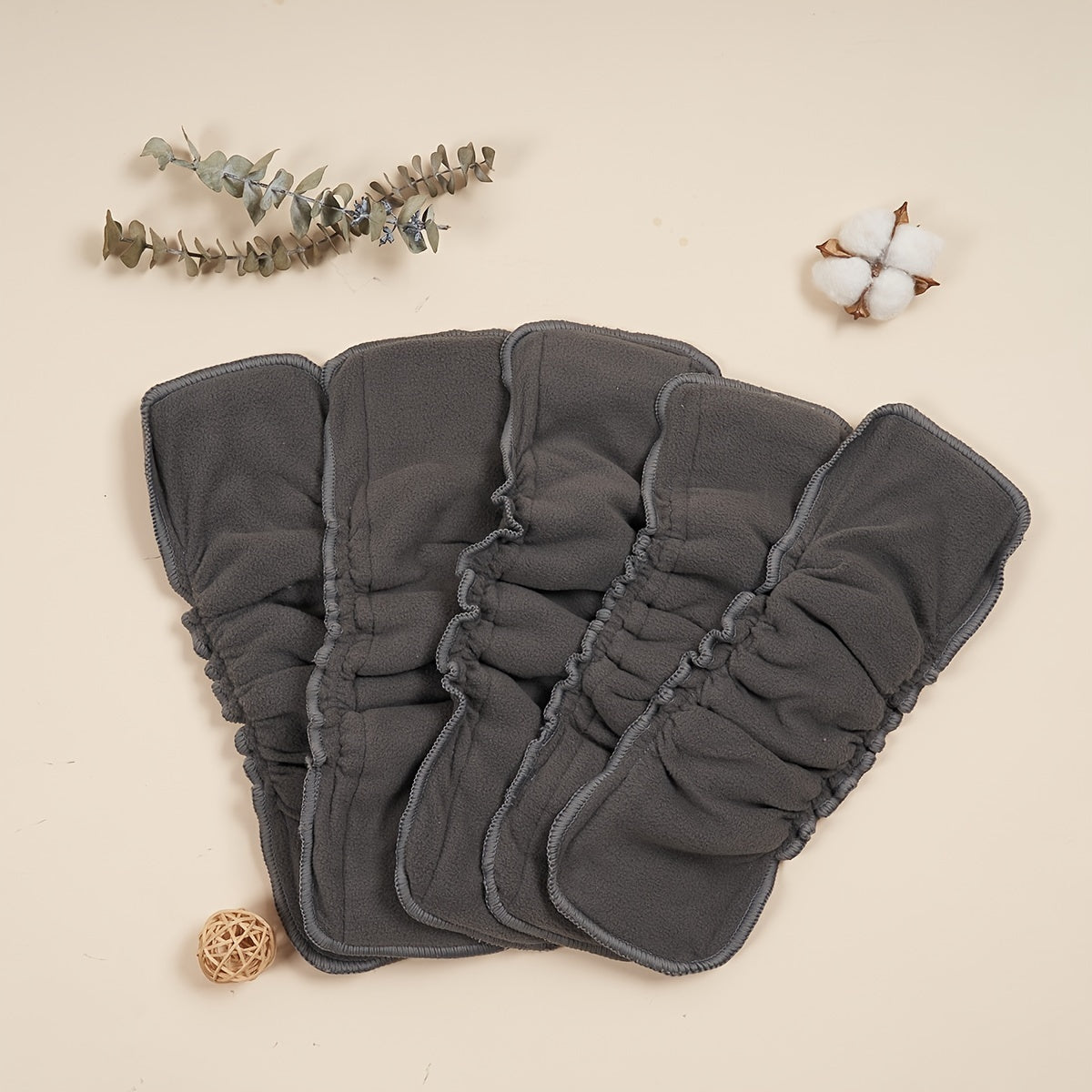 5pcs Reusable 5-Layer Bamboo Charcoal Inserts for Cloth Diaper