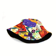 1pc Personalized Print Bucket Hat Double Sided Sun Hat