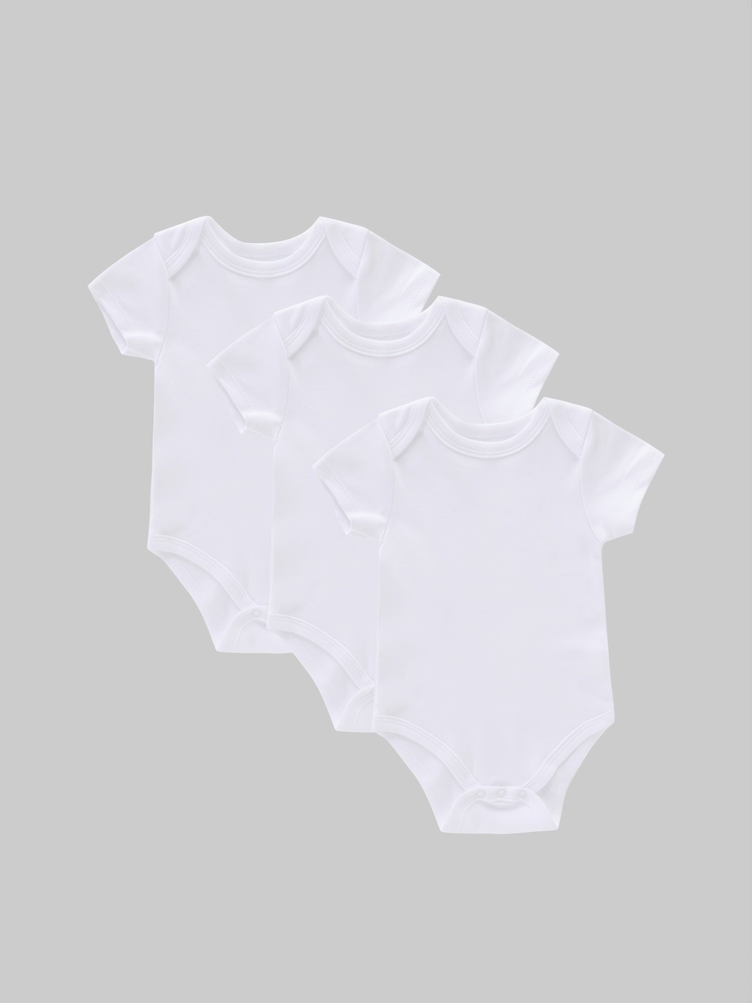 3pcs Newborn Short Sleeve Romper Cotton Bodysuit for Baby Boys Girls