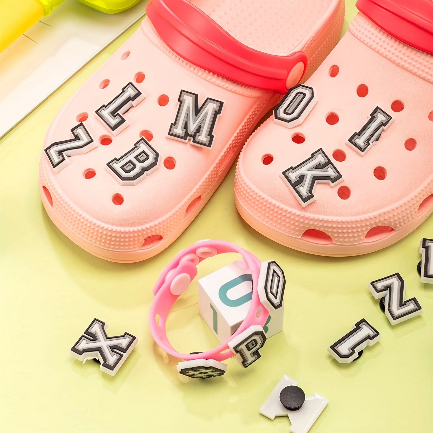 37 Letter Charms for Clog Sandals Shoe Decoration DIY Shoes Pins