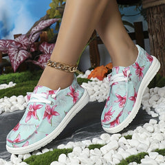Women's Lily Printed Canvas Shoes Low Top Casual Flat Sneakers