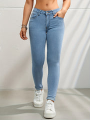 High Waist Skinny Jeans Slim Fit Stretchy Denim Pants
