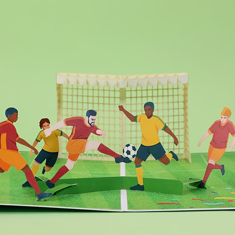 3D Football Birthday Greeting Card Paper Carving Birthday Blessing