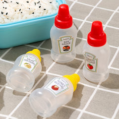 4pcs Portable Mini Tomato Sauce Bottles for Outdoor Picnic