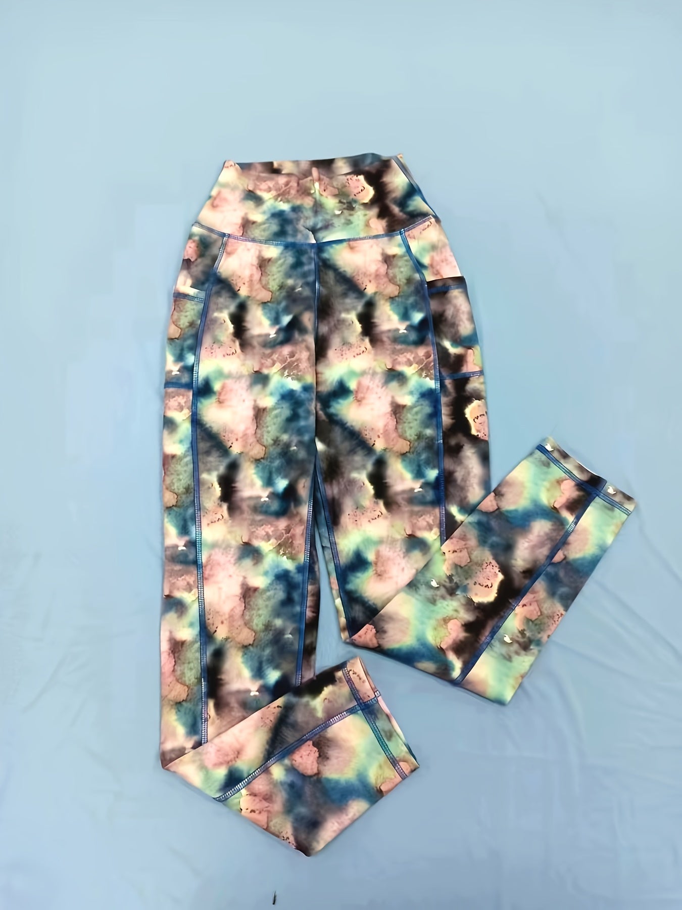 Stylish Print Yoga Leggings with Pockets High Waist Activewear