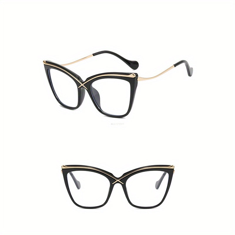 Oversized Clear Lens Glasses For Women Men Cat Eye Eyeglasses
