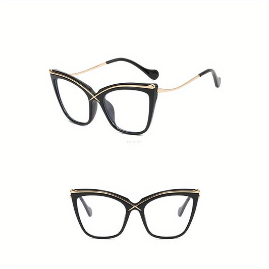 Oversized Clear Lens Glasses For Women Men Cat Eye Eyeglasses