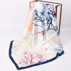 Vintage Tree Print Scarf Tie Dye Bandana Head Wrap
