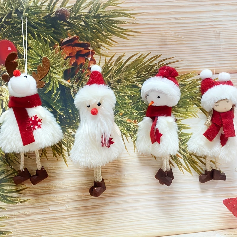 Christmas Tree Hanging Ornaments Snowman Santa Claus Figurine Doll