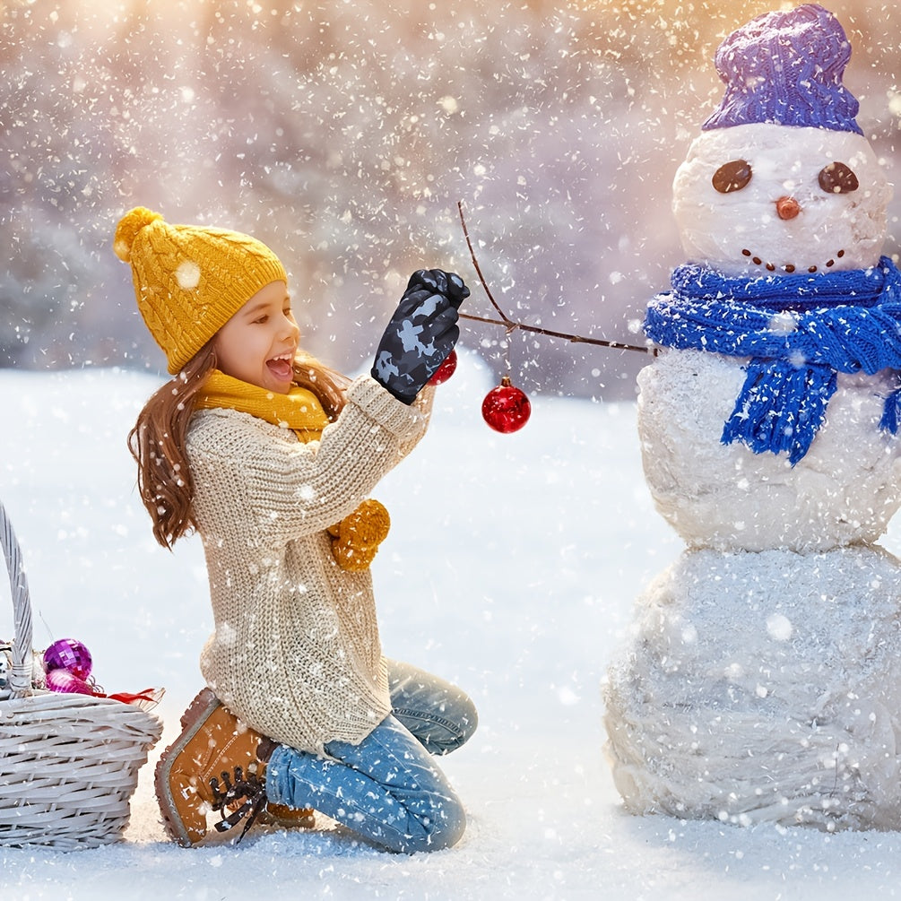 Kids' Waterproof Anti-Touchscreen Gloves for Running & Skiing