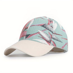 Flower Print Baseball Cap Lightweight Sun Hats Adjustable Dad Hat For Women
