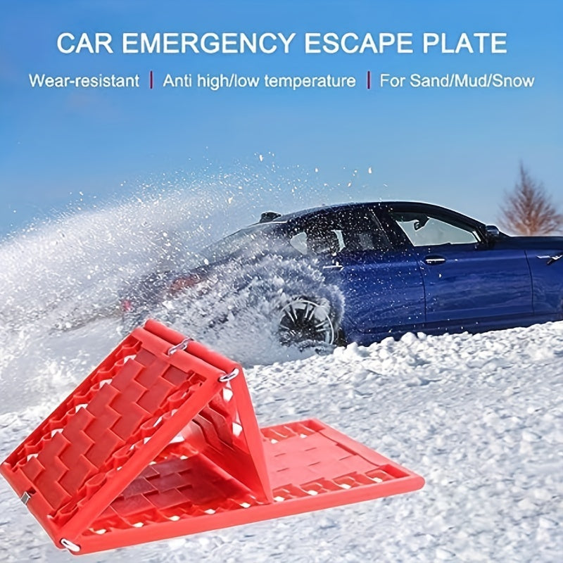 2pcs Foldable Auto Traction Mat Tire Grip Aid Car Escape Emergency Off Road
