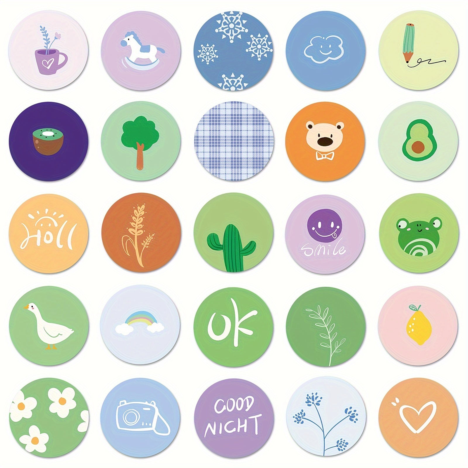 100pcs Small Round Graffiti Stickers - Laptop Helmets Water Cup Decals