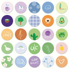 100pcs Small Round Graffiti Stickers - Laptop Helmets Water Cup Decals