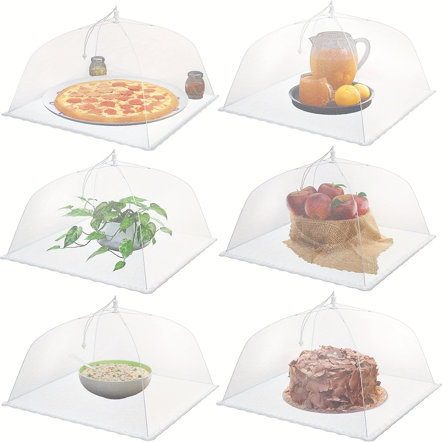 Mesh Food Covers for Picnics Parties Plants - Collapsible and Reusable