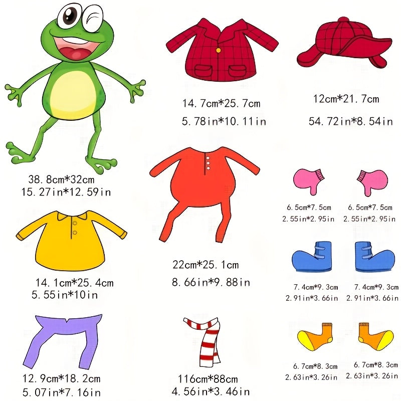 13pcs Large Size Froggy Gets Dressed Felt Storybook Set