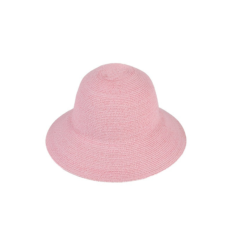 Wide Brim Bucket Hat Straw Sunscreen Fisherman Cap