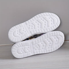 Women's Skull Ghost Pattern Slip on Loafers Lightweight Non slip Flat Shoes