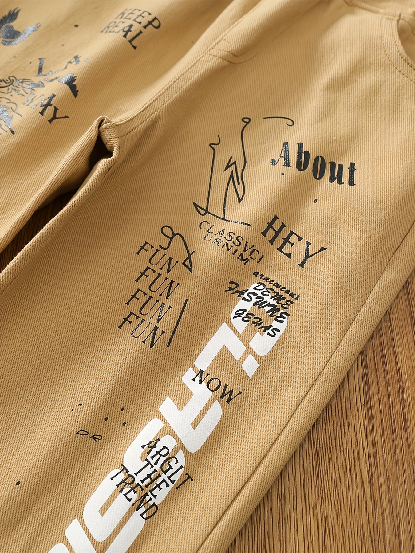 Boys Teen Graffiti Elastic Waist Pants for Spring Fall