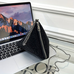 Glitter Rhinestone Crossbody Bag Mini Zongzi Shaped Handbag