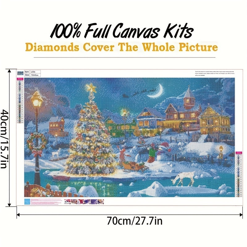 5D DIY Christmas Snow Scenery Diamonds Art Kit 70x40cm