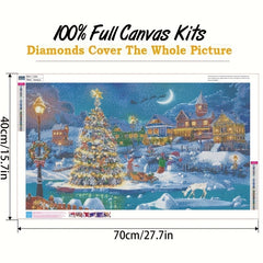 5D DIY Christmas Snow Scenery Diamonds Art Kit 70x40cm