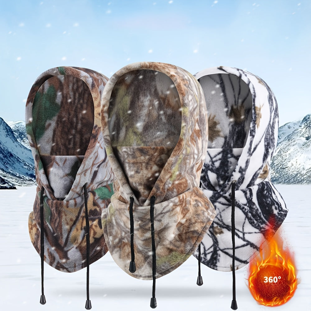 Winter Hat Warm Cap Men Hooded Neck Warmer Hiking Scarves Hats