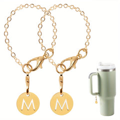 2pcs Metal ID Initial Letter Charms for Cup Identification