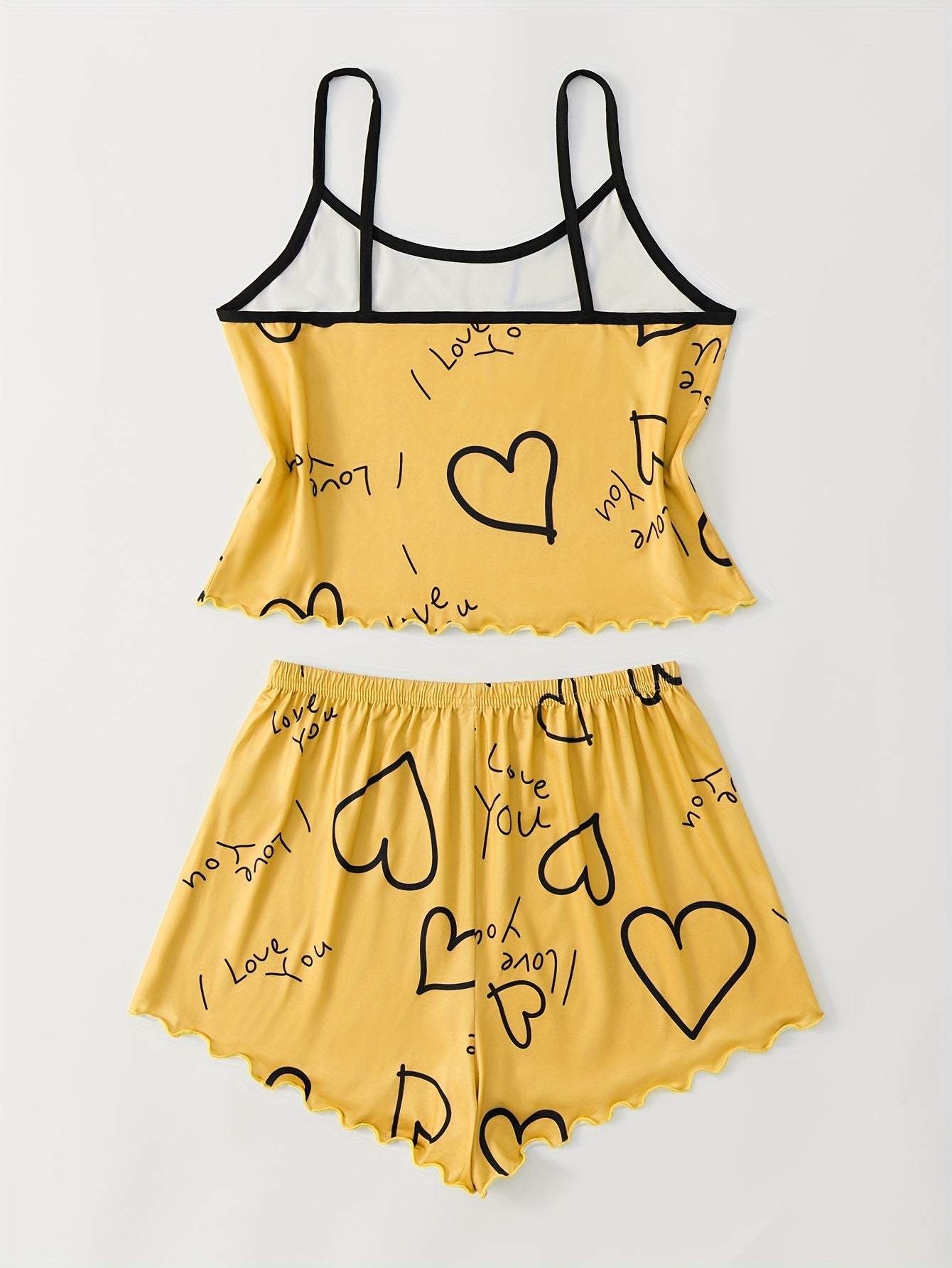 Women's Heart Print Pajama Set & Cozy Shorts