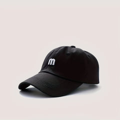 M Embroidery Baseball Cap Solid Casual Sunshade Dad Hats Unisex Couple Sun Hat