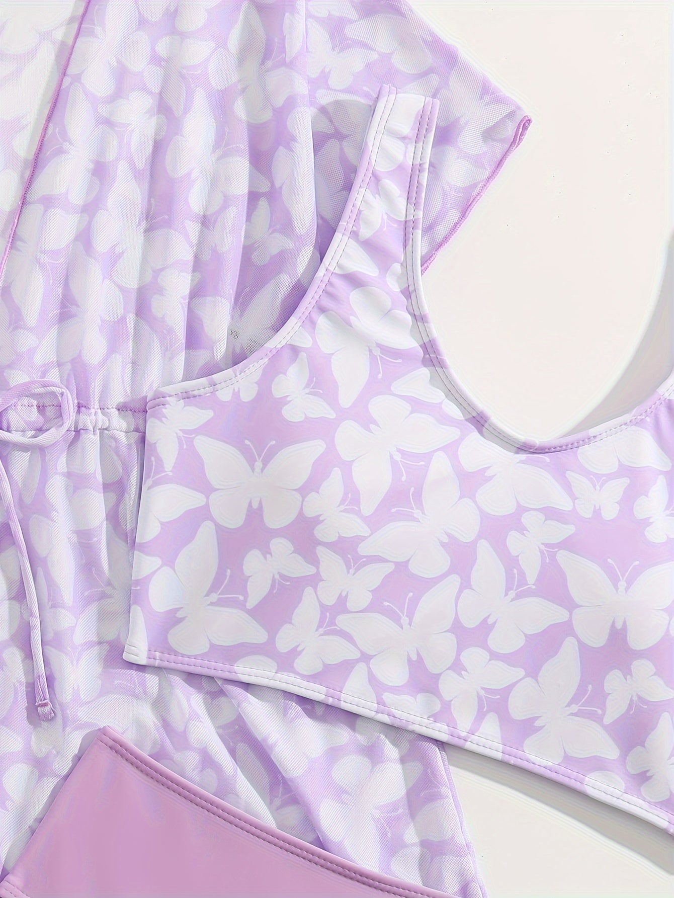 Girls 3pcs Swimsuit Sets Outerwear Top briefs Kids Clothes