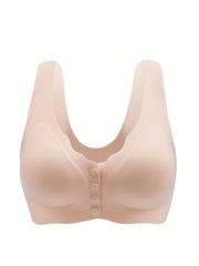 Push Up Bra Front Buckle Full Coverage Comfy Breathable Women's Lingerie