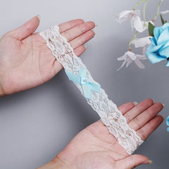 Sexy Lace Wedding Garters Bride Stretchy Prom Leg Garters With Bow