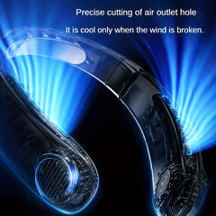 Portable Neck Fan Quick Cooling TYPE C Fast Charging 5 Gears LED Display