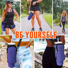 Water Bottle Holder with Shoulder Strap for Outdoor Activities