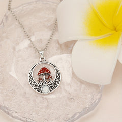 Red Mushroom Pendant Necklace For Girls Children, Gift for Birthday or Christmas
