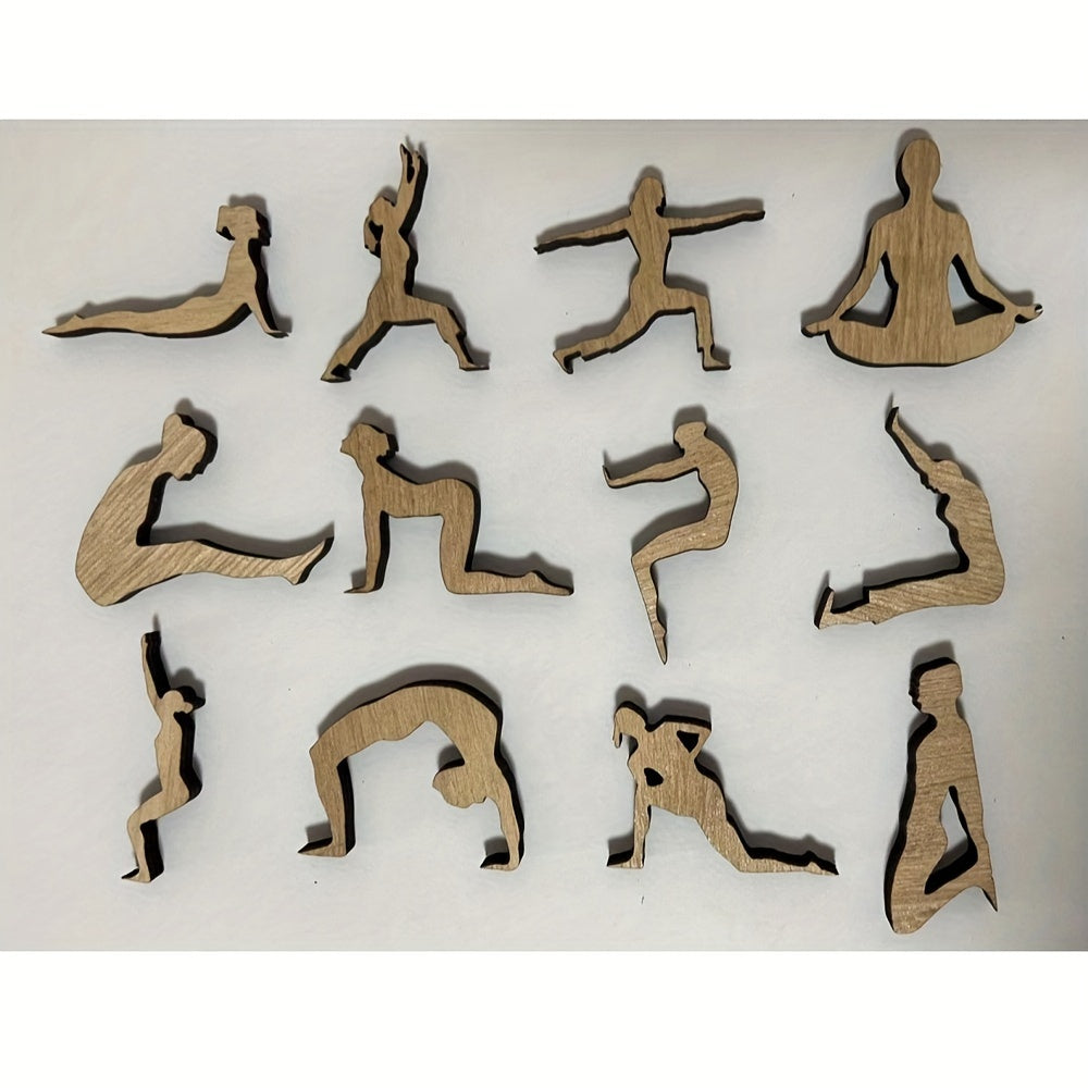 12pcs Wooden Human Shape Stacking Game Building Blocks Toys