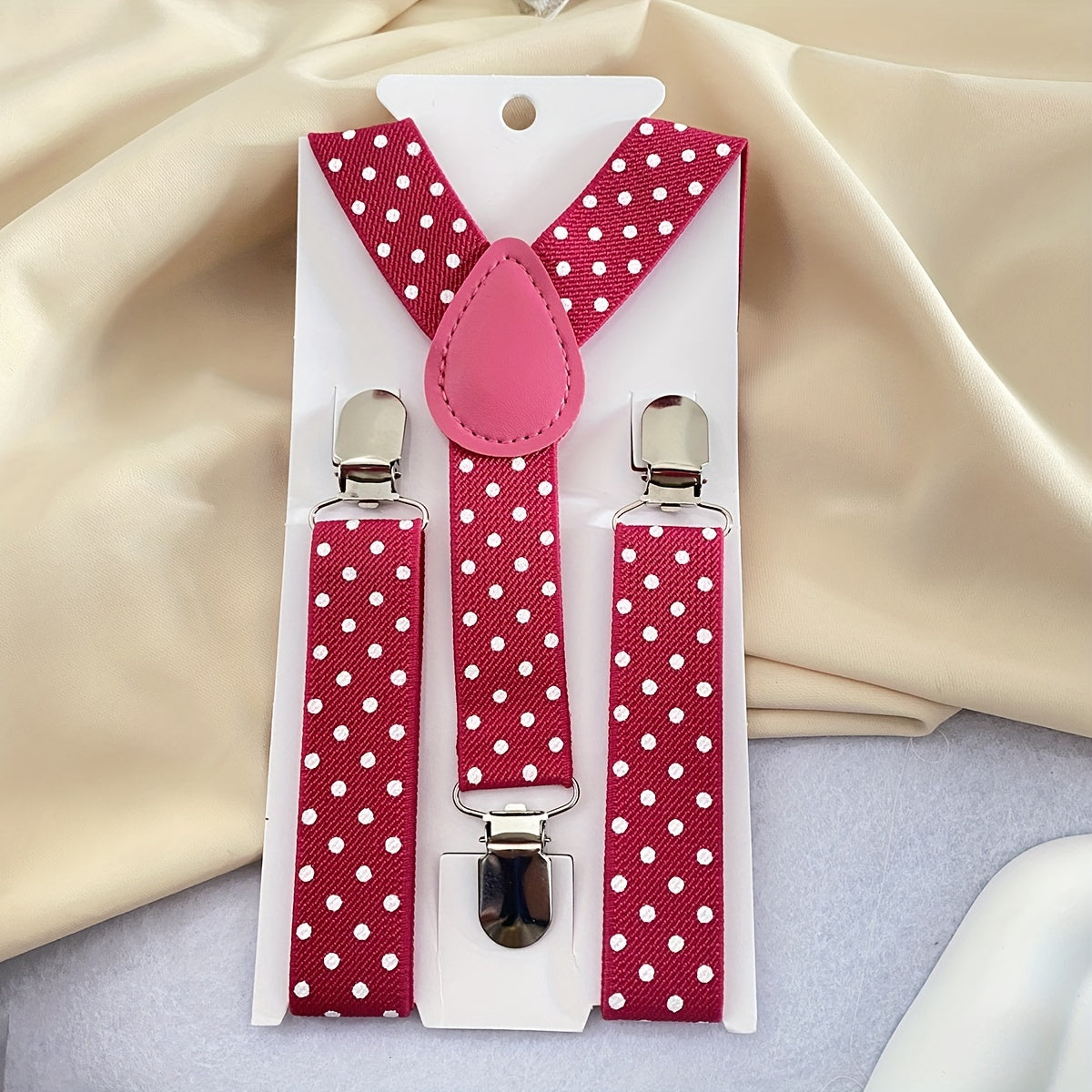 Kids Spotted Striped Short Suspenders with Jockstrap Clip