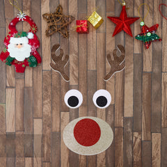Christmas Door Stickers Felt Cloth Wall Elk Head Shape Decor