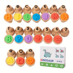 Wooden Stamp Creative Toy Set - Fun Letter and Number Shape Stamps