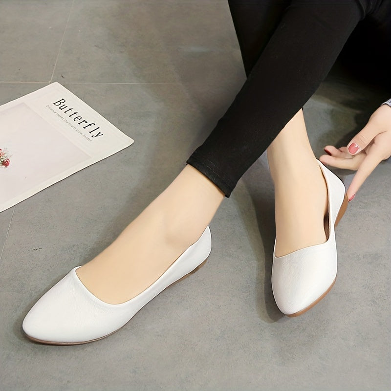 Women's Pointed Toe Ballet Flats Soft Sole Slip On Walking Shoes