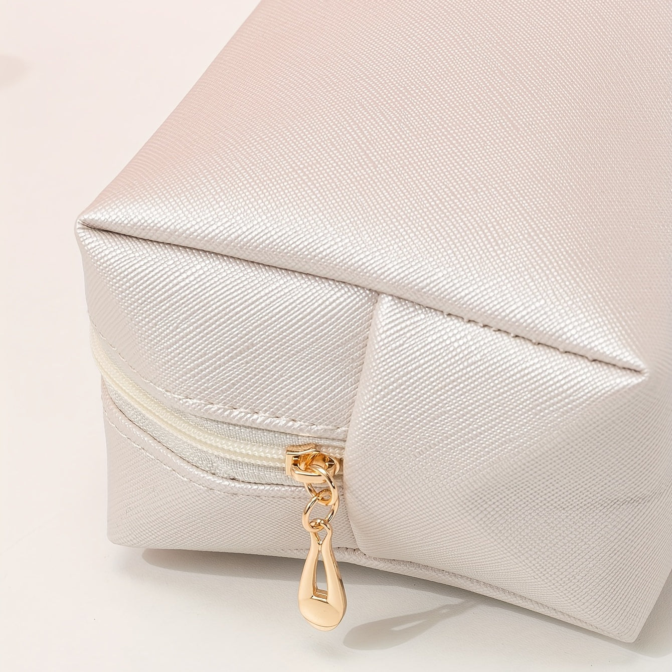 Square Makeup Bag with Zipper for Travel and Organization