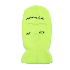 Embroidered Funny Hat 3 Hole Ski Mask Winter Warm Windproof Mask