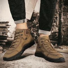 Men's Outdoor Lace up Boots Non slip Walking Shoes